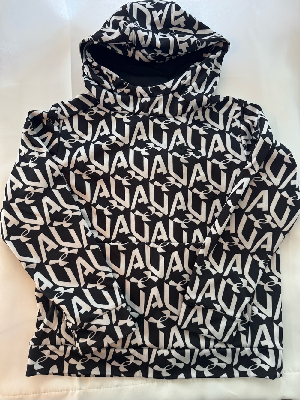 Under Armour Black & White Logo Print Hooded Sweatshirt